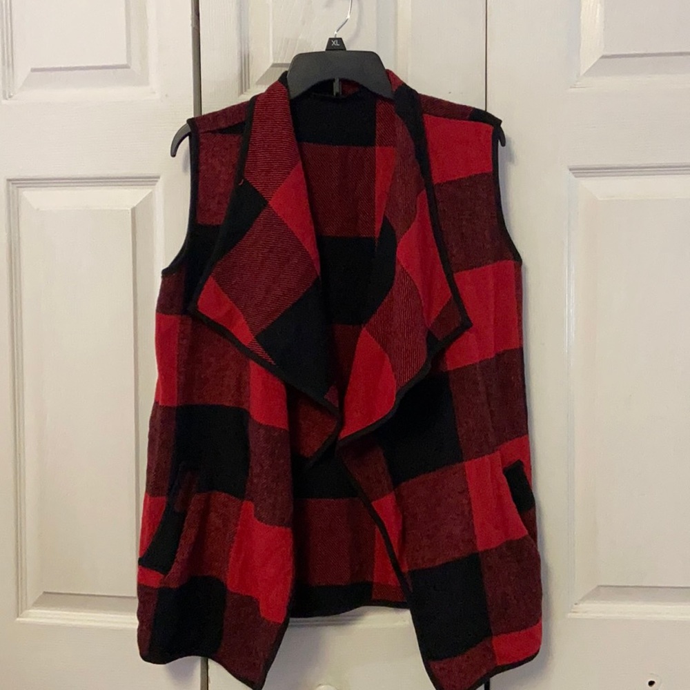 Buffalo plaid vest